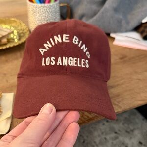 Anine Bing Deep Burgandy Los Angeles Cap